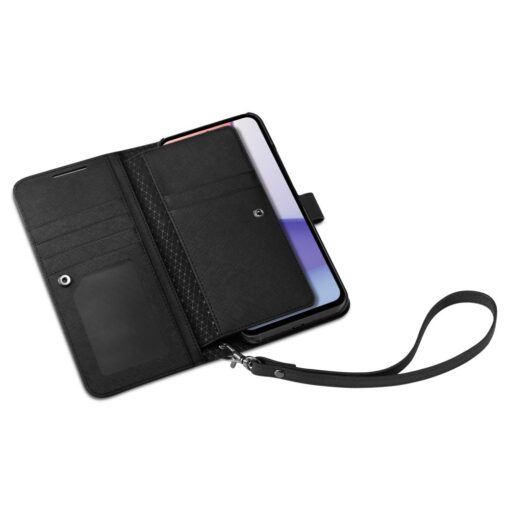 Samsung A54 raamatkaaned Spigen Wallet S Plus kunstnahast must 5
