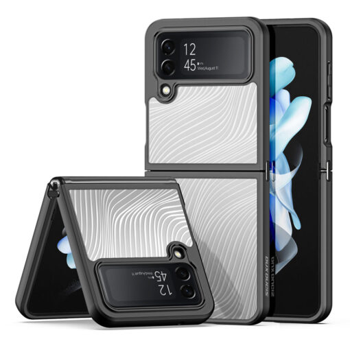 Samsung Galaxy Z Flip4 umbris silikoonist ja plastikust Aimo Series must