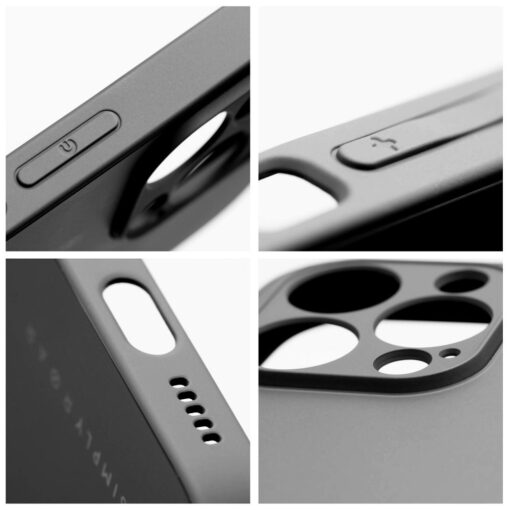 iPhone 11 PRO MAX umbris Roar Matte Glass silikoonist servade ja plastikust tagusega must 4