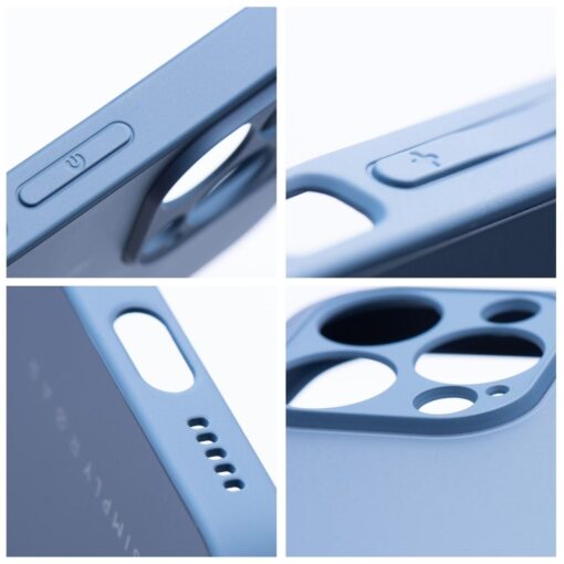 iPhone 12 umbris Roar Matte Glass silikoonist servade ja plastikust tagusega sinine 6