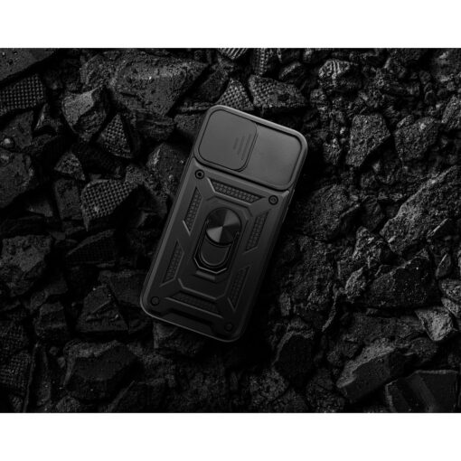 iPhone 12 umbris SLIDE ARMOR silikoonist ja plastikust must 8