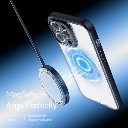 iPhone 13 PRO MAX umbris silikoonist ja plastikust Aimo MagSafe Series must 3