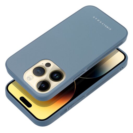 iPhone 14 PLUS umbris Roar Matte Glass silikoonist servade ja plastikust tagusega sinine 1