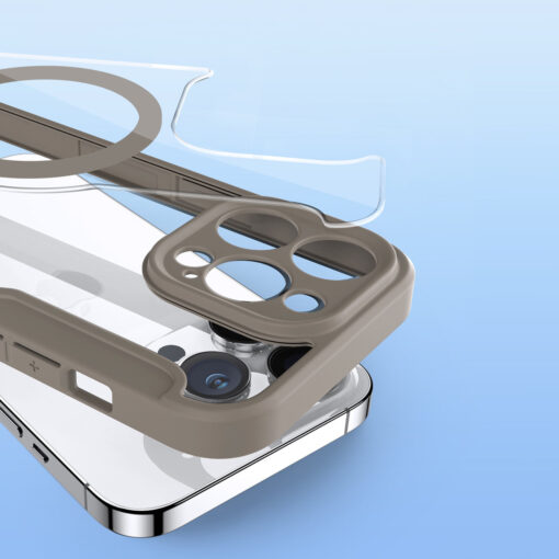 iPhone 14 Pro kaaned okoloogilisest nahast ja silikoonist Dux Ducis Skin X Pro MagSafe Beige 10