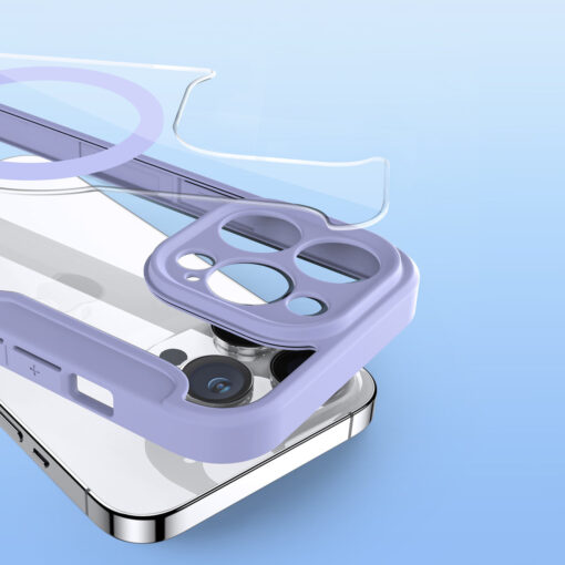 iPhone 14 Pro kaaned okoloogilisest nahast ja silikoonist Dux Ducis Skin X Pro MagSafe Purple 10
