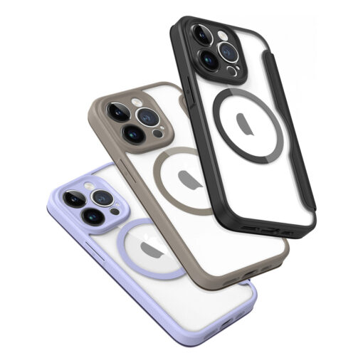 iPhone 14 Pro kaaned okoloogilisest nahast ja silikoonist Dux Ducis Skin X Pro MagSafe Purple 2