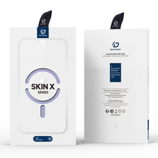 iPhone 14 Pro kaaned okoloogilisest nahast ja silikoonist Dux Ducis Skin X Pro MagSafe Purple 4