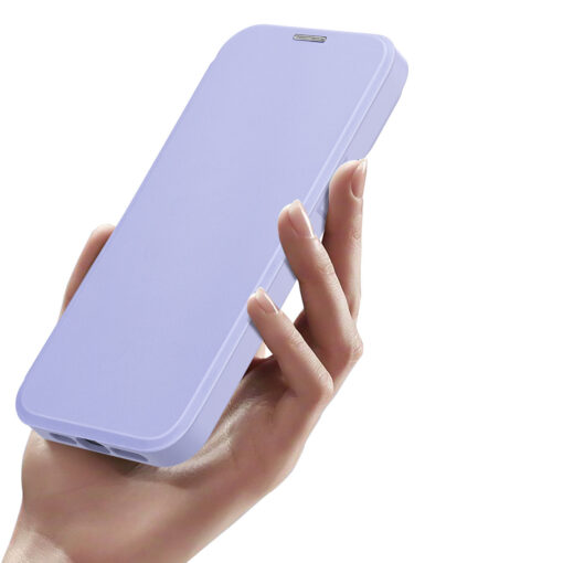 iPhone 14 Pro kaaned okoloogilisest nahast ja silikoonist Dux Ducis Skin X Pro MagSafe Purple 7