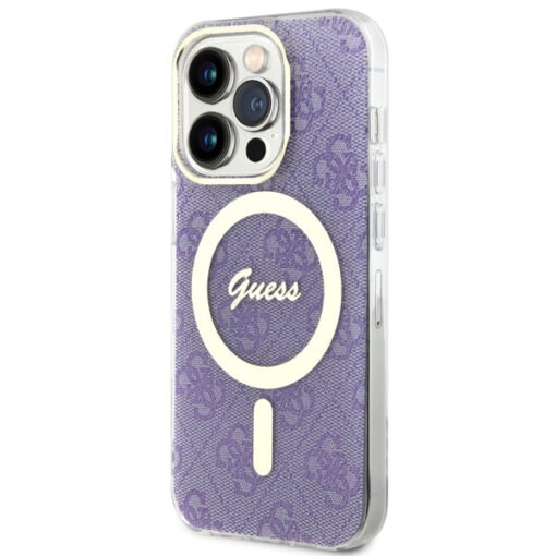 iPhone 14 Pro umbris silikoonist Guess GUHMP14LH4STU 4G MagSafe Purple 1