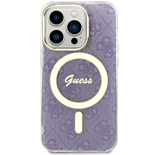 iPhone 14 Pro umbris silikoonist Guess GUHMP14LH4STU 4G MagSafe Purple 2