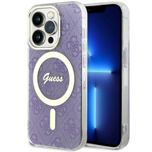 iPhone 14 Pro umbris silikoonist Guess GUHMP14LH4STU 4G MagSafe Purple