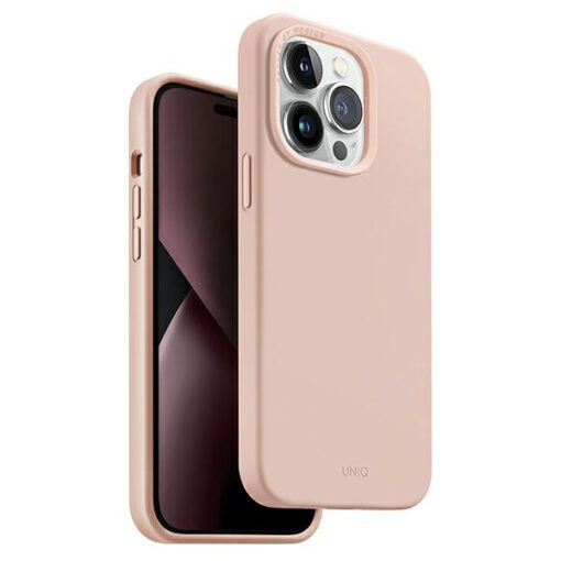 iPhone 14 Pro umbris silikoonist UNIQ Lino Hue Magclick MagSafe Blush Pink