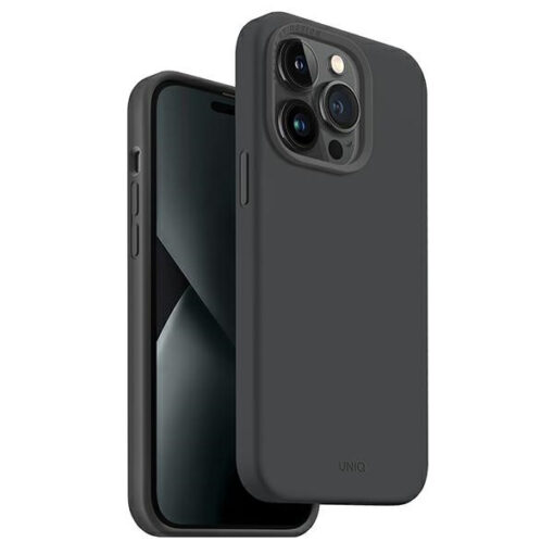 iPhone 14 Pro umbris silikoonist UNIQ Lino Hue Magclick MagSafe Charcoal Grey