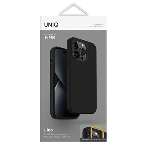 iPhone 14 Pro umbris silikoonist UNIQ Lino Midnight Black 6