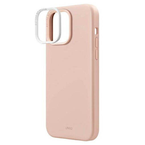 iPhone 14 Pro umbris silikoonist UNIQ Lino Pink Blush 2