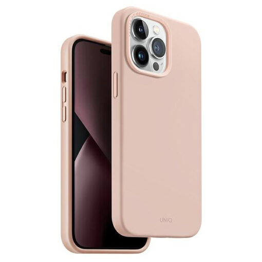 iPhone 14 Pro umbris silikoonist UNIQ Lino Pink Blush