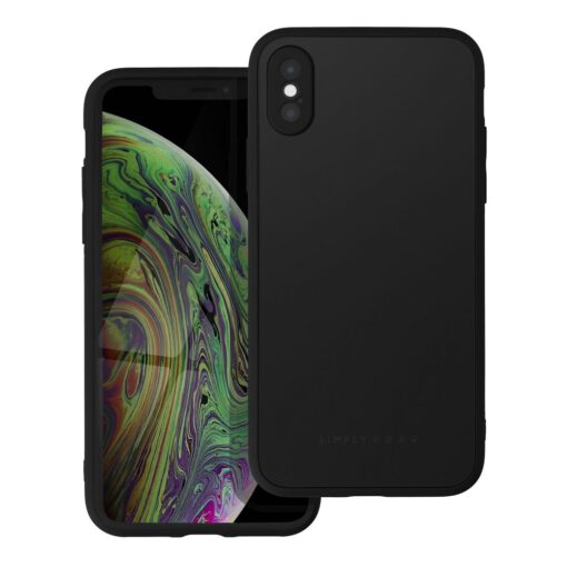 iPhone XS umbris Roar Matte Glass silikoonist servade ja plastikust tagusega must