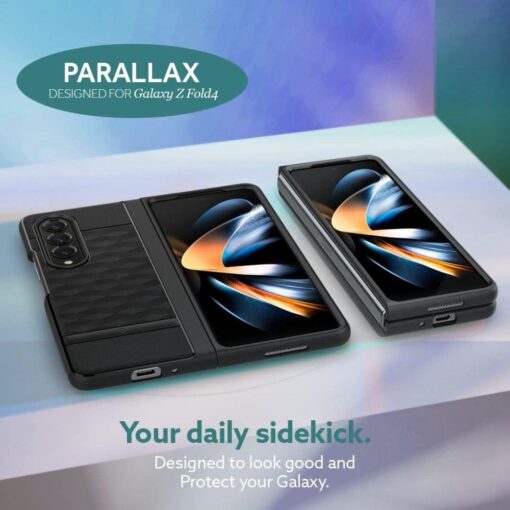 Samsung Z Fold 5 umbris Caseology Parallax plastikust taguse ja silikoonist raamiga must 7