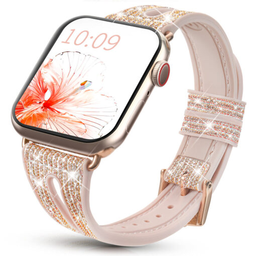 Apple Watch rihm 384041mm NEW Chameleon sadelev silikoonist Crystal kuldne 1