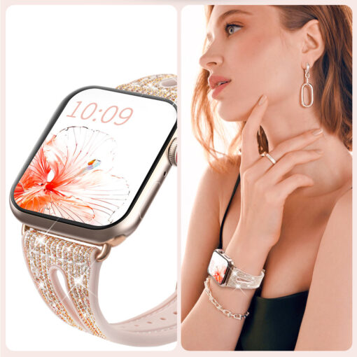 Apple Watch rihm 384041mm NEW Chameleon sadelev silikoonist Crystal kuldne 3
