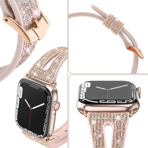 Apple Watch rihm 384041mm NEW Chameleon sadelev silikoonist Crystal kuldne 6