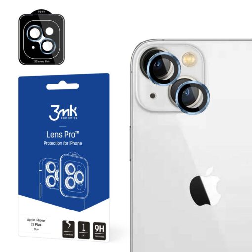 Apple iPhone 15 PLUS kaamera kaitseklaas 3mk Lens Protect PRO sinine 1