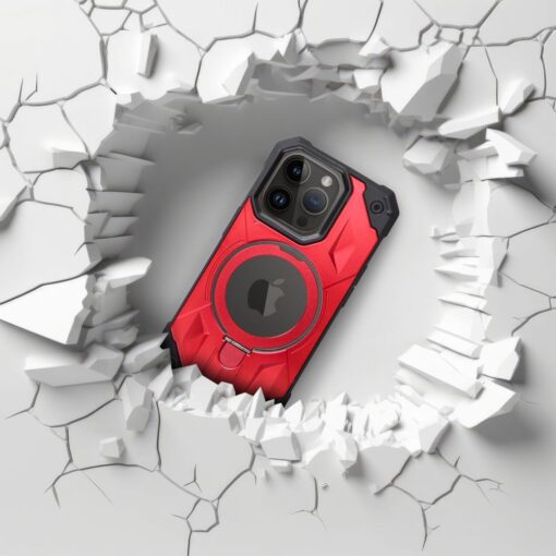 IPHONE 15 PLUS umbris Armor MagSafe Cover silikoonist ja plastikust punane 5