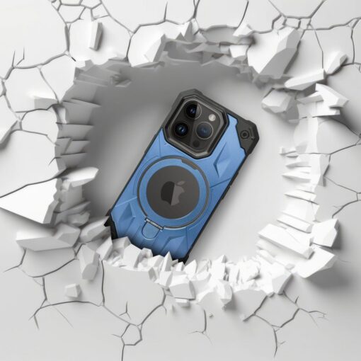 IPHONE 15 PLUS umbris Armor MagSafe Cover silikoonist ja plastikust sinine 5