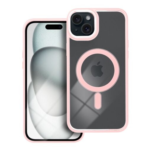 IPHONE 15 PLUS umbris Color Edge MagSafe Cover silikoonist ja plastikust roosa