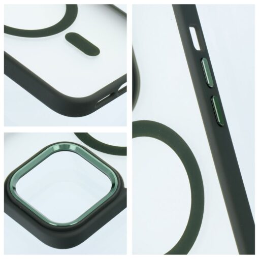 IPHONE 15 PRO MAX umbris Matte MagSafe Cover silikoonist ja plastikust roheline 4