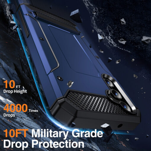 Samsung A14 kaaned Hybrid Armor Kickstand plastikust ja silikoonist sinine 2