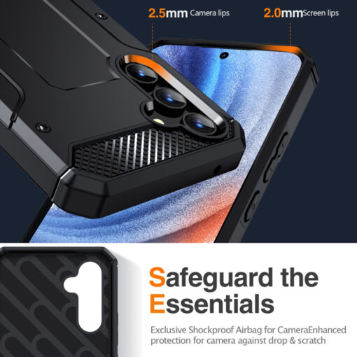 Samsung A54 kaaned Hybrid Armor Kickstand plastikust ja silikoonist must 4