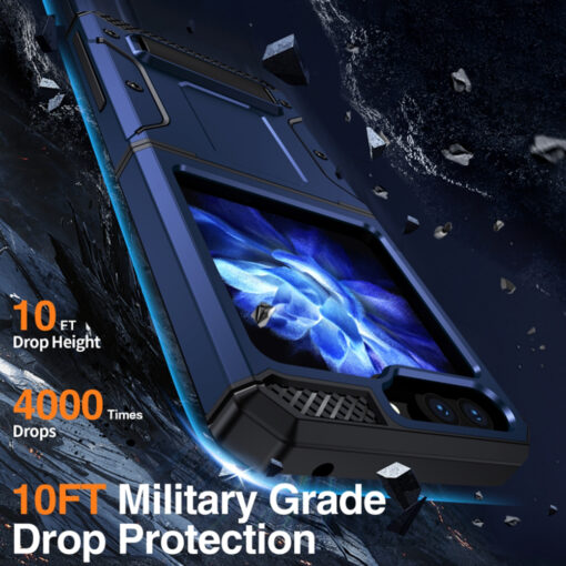 Samsung Z Flip 5 kaaned Hybrid Armor Kickstand plastikust ja silikoonist sinine 2
