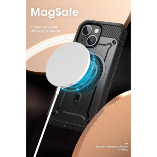 iPhone 15 360 umbris Supcase Unicorn Beetle Pro Mag MagSafe plastikust taguse ja silikoonist raamiga must 3