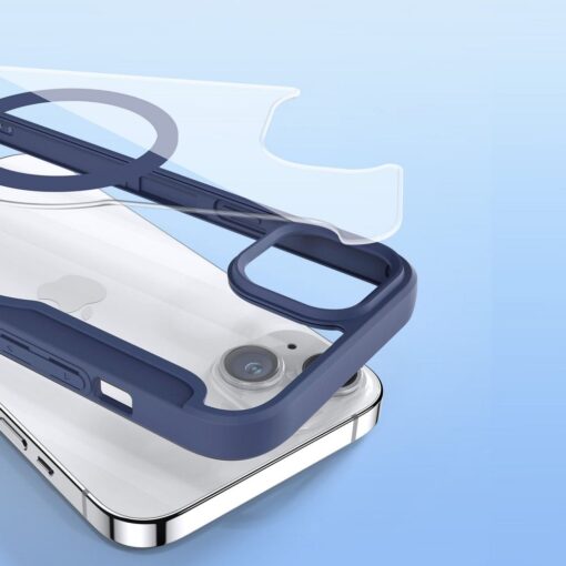 iPhone 15 PLUS kaaned DUX DUCIS Skin X Pro Folio MagSafe silikoonist ja kunstnahast sinine 11
