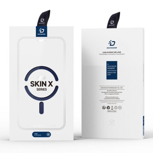 iPhone 15 PLUS kaaned DUX DUCIS Skin X Pro Folio MagSafe silikoonist ja kunstnahast sinine 13