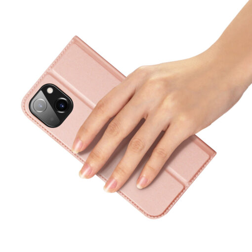iPhone 15 PLUS kaaned Dux Ducis Skin Pro kunstnahast roosa 5