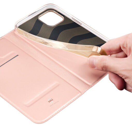 iPhone 15 PLUS kaaned Dux Ducis Skin Pro kunstnahast roosa 6