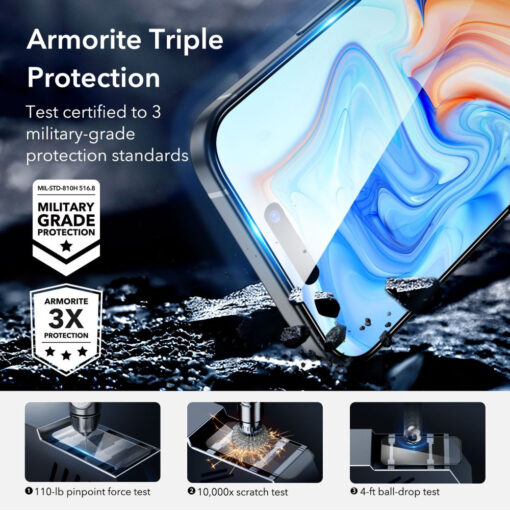 iPhone 15 PLUS kaitseklaas ESR Armorite tempered glass 6