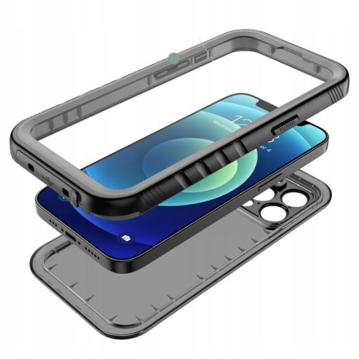 iPhone 15 PLUS umbris 360 ShellBox MagSafe IP68 plastikust taguse ja silikoonist raamiga must 1