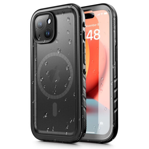 iPhone 15 PLUS umbris 360 ShellBox MagSafe IP68 plastikust taguse ja silikoonist raamiga must