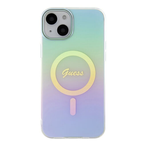 iPhone 15 PLUS umbris Guess GUHMP15MHITSQ plastikust taguse ja silikoonist raamiga turkiissinine 2