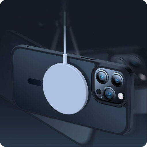 iPhone 15 PLUS umbris Magmat Magsafe plastikust taguse ja silikoonist raamiga must 3