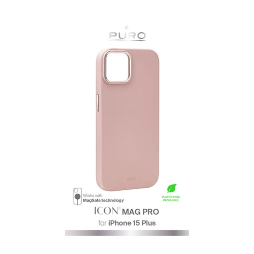 iPhone 15 PLUS umbris PURO ICON MAG PRO MagSafe silikoonist roosa 2
