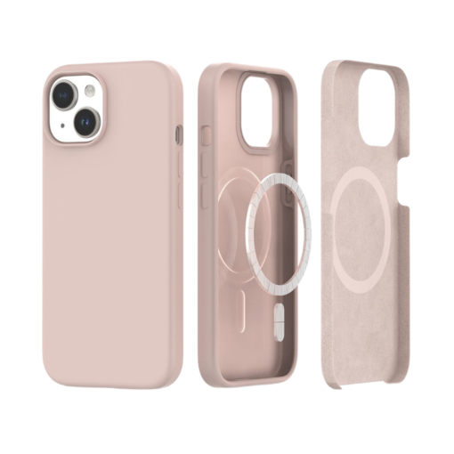 iPhone 15 PLUS umbris Silicone Magsafe silikoonist roosa