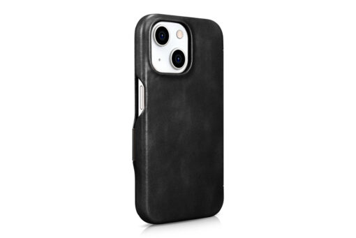 iPhone 15 PLUS umbris iCarer Oil Wax Premium Leather MagSafe nahast must 11