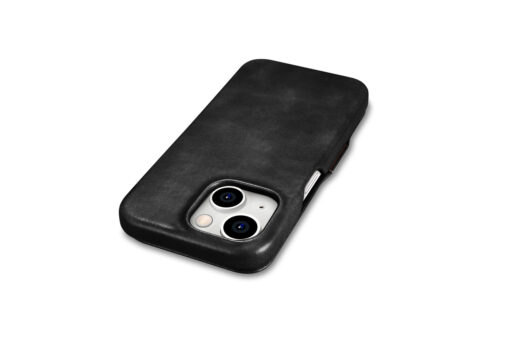 iPhone 15 PLUS umbris iCarer Oil Wax Premium Leather MagSafe nahast must 12