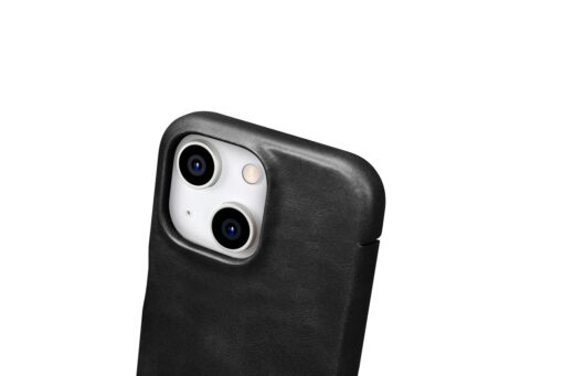 iPhone 15 PLUS umbris iCarer Oil Wax Premium Leather MagSafe nahast must 16