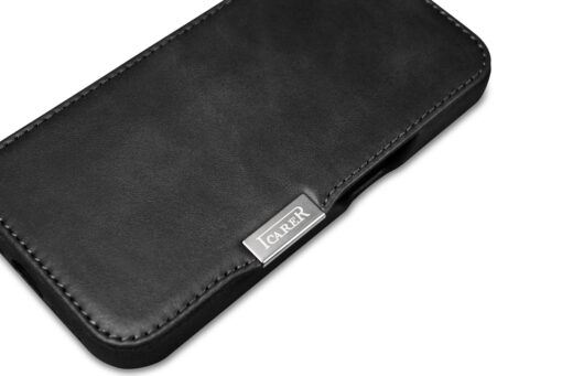 iPhone 15 PLUS umbris iCarer Oil Wax Premium Leather MagSafe nahast must 18