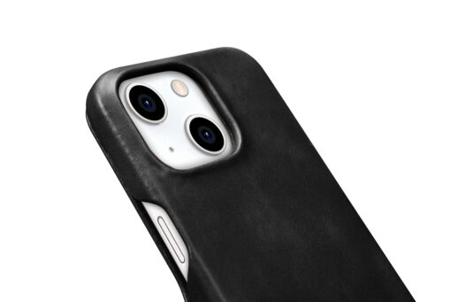 iPhone 15 PLUS umbris iCarer Oil Wax Premium Leather MagSafe nahast must 20